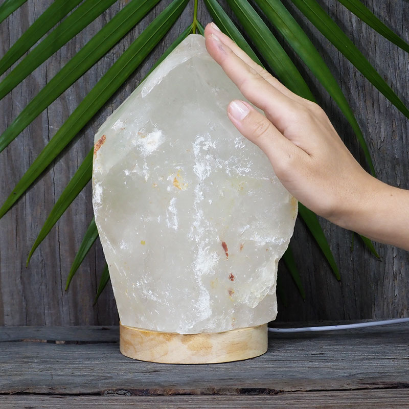 3.50kg Large Natural Clear Quartz Point Lamp on LED Base Large DK308 5 3.50kg Large Natural Clear Quartz Point Lamp on LED Base Large DK308 | Himalayan Salt Factory