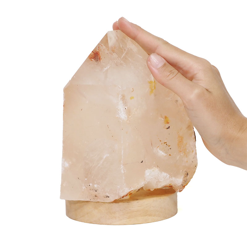 2.30kg Large Natural Clear Quartz Point Lamp on LED Base Large DK312 5 2.30kg Large Natural Clear Quartz Point Lamp on LED Base Large DK312 | Himalayan Salt Factory
