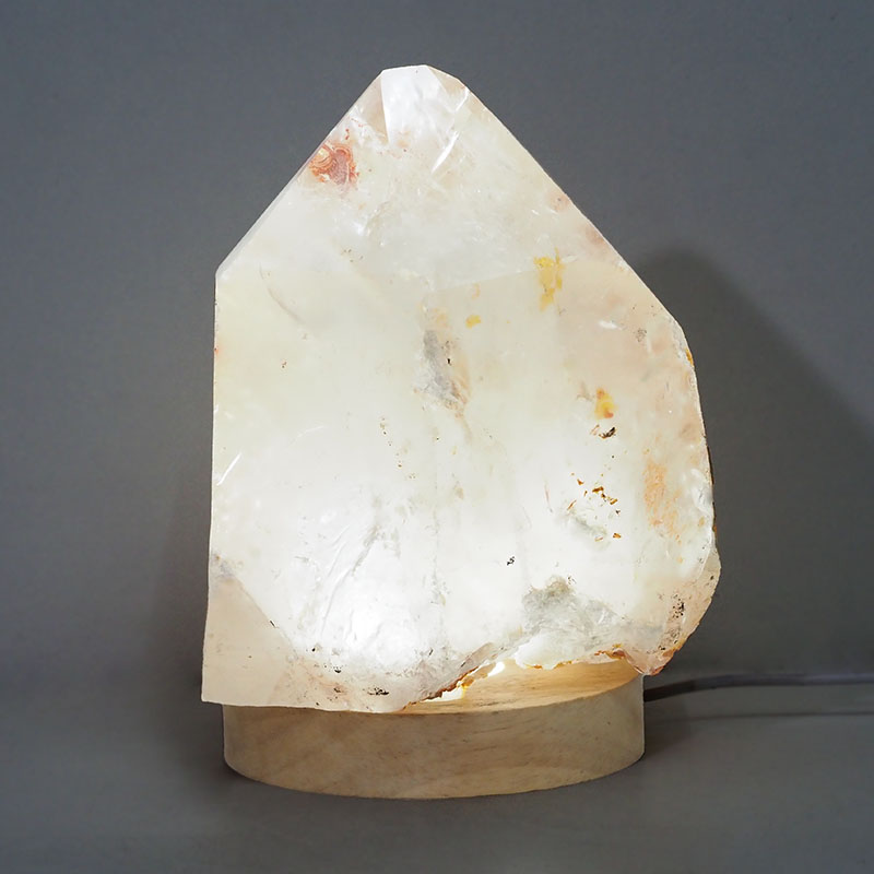 2.30kg Large Natural Clear Quartz Point Lamp on LED Base Large DK312 4 2.30kg Large Natural Clear Quartz Point Lamp on LED Base Large DK312 | Himalayan Salt Factory