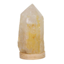 1.90kg Large Natural Clear Quartz Point Lamp on LED Base Large DK314 | Himalayan Salt Factory