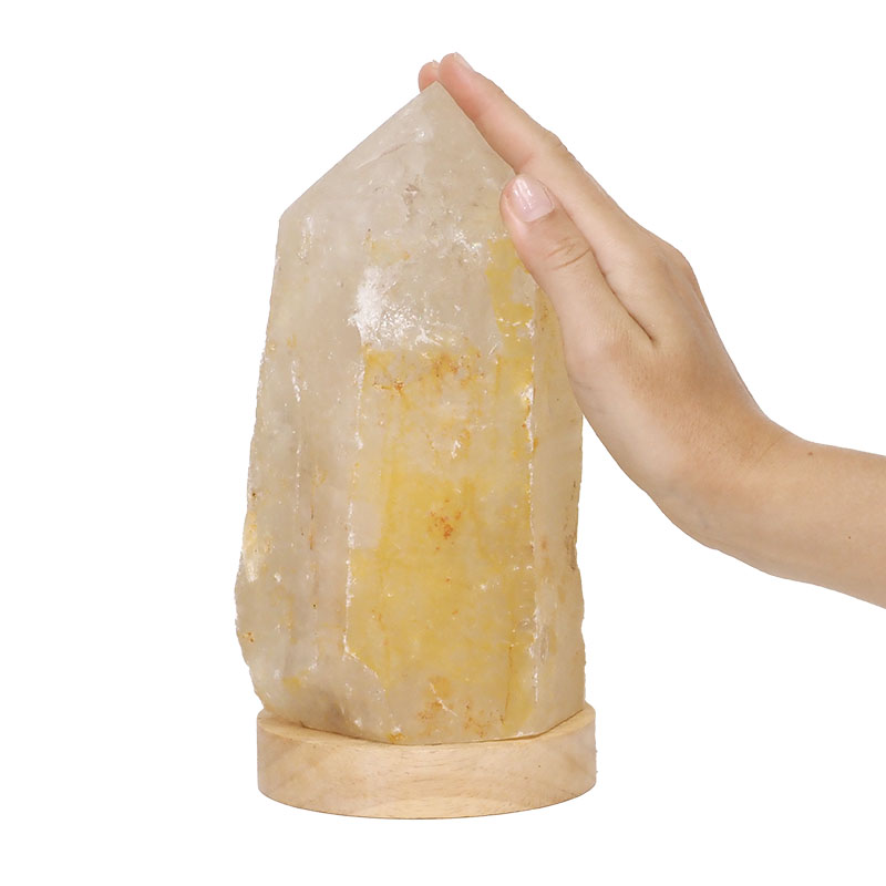 1.90kg Large Natural Clear Quartz Point Lamp on LED Base Large DK314 5 1.90kg Large Natural Clear Quartz Point Lamp on LED Base Large DK314 | Himalayan Salt Factory