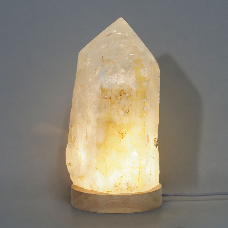 1.90kg Large Natural Clear Quartz Point Lamp on LED Base Large DK314 4 1.90kg Large Natural Clear Quartz Point Lamp on LED Base Large DK314 | Himalayan Salt Factory