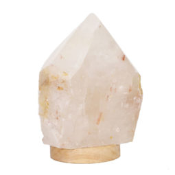 3.90kg Large Natural Clear Quartz Point Lamp on LED Base Large DK321 | Himalayan Salt Factoey