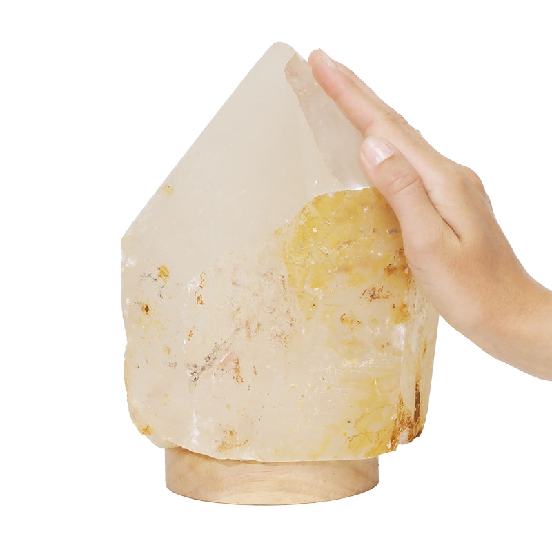 4.05kg Large Natural Clear Quartz Point Lamp on LED Base Large DK322 5 4.05kg Large Natural Clear Quartz Point Lamp on LED Base Large DK322 | Himalayan Salt Factory
