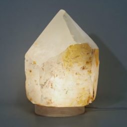 4.05kg Large Natural Clear Quartz Point Lamp on LED Base Large DK322 12 4.05kg Large Natural Clear Quartz Point Lamp on LED Base Large DK322 | Himalayan Salt Factory