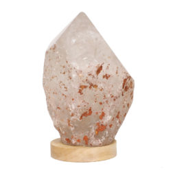2.85kg Large Natural Clear Quartz Point Lamp on LED Base Large DK324 | Himalayan Salt Factory