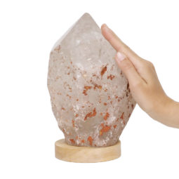 2.85kg Large Natural Clear Quartz Point Lamp on LED Base Large DK324 13 2.85kg Large Natural Clear Quartz Point Lamp on LED Base Large DK324 | Himalayan Salt Factory