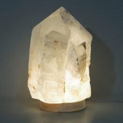 4.55kg Large Natural Clear Quartz Point Lamp on LED Base Large DK325 12 4.55kg Large Natural Clear Quartz Point Lamp on LED Base Large DK325 | Himalayan Salt Factory