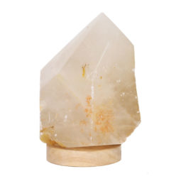 3.45kg Large Natural Clear Quartz Point Lamp on LED Base Large DK326 | Himalayan Salt Factory