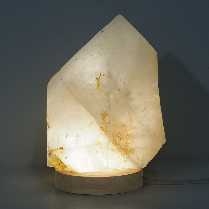 3.45kg Large Natural Clear Quartz Point Lamp on LED Base Large DK326 4 3.45kg Large Natural Clear Quartz Point Lamp on LED Base Large DK326 | Himalayan Salt Factory