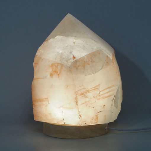 3.85kg Large Natural Clear Quartz Point Lamp on LED Base Large DK327 | Himalayan Salt Factory