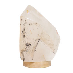 3.75kg Large Natural Clear Quartz Point Lamp on LED Base Large DK330 | Himalayan Salt Factory