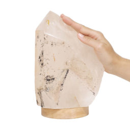 3.75kg Large Natural Clear Quartz Point Lamp on LED Base Large DK330 | Himalayan Salt Factory