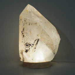3.75kg Large Natural Clear Quartz Point Lamp on LED Base Large DK330 | Himalayan Salt Factory
