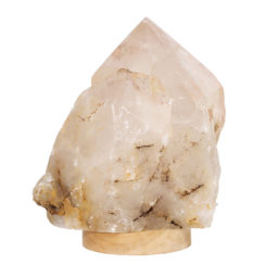 4.15kg Large Natural Clear Quartz Point Lamp on LED Base Large DK340 | Himalayan Salt Factory