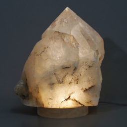 4.15kg Large Natural Clear Quartz Point Lamp on LED Base Large DK340 | Himalayan Salt Factory