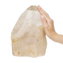 4.95kg Large Natural Clear Quartz Point Lamp with LED Bulb DK347 | Himalayan Salt Factory