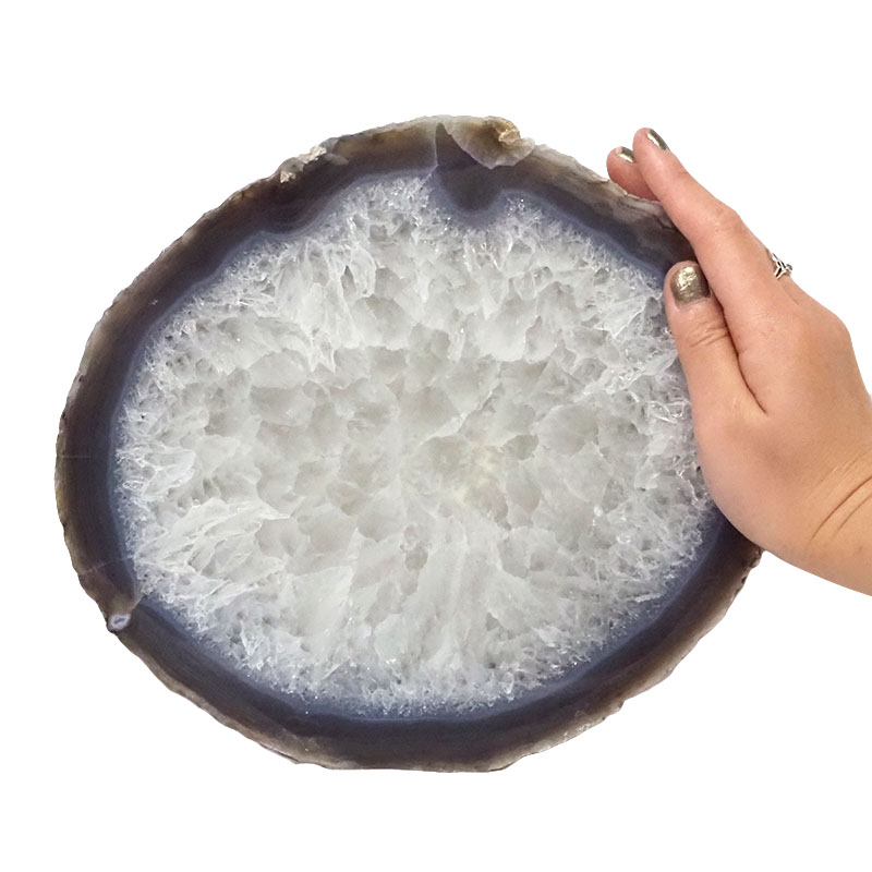 2.19kg Natural Agate Polished Slab Plate DN1361 4 Natural Agate Polished Slab Plate DN1361 | Himalayan Salt Factory