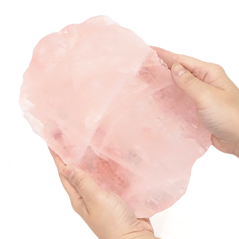 1.23kg Natural Rose Quartz Polished Slab Plate S1041 4 Natural Rose Quartz Polished Slab Plate S1041 | Himalayan Salt Factory