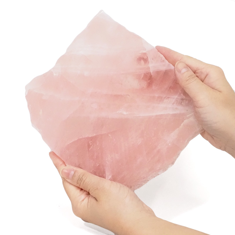 1.23kg Natural Rose Quartz Polished Slab Plate S1045 4 Natural Rose Quartz Polished Slab Plate S1045 | Himalayan Salt Factory