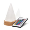 Selenite Pyramid with Multicolour LED Light Crystal Small Display Base Pack | Himalayan Salt Factory