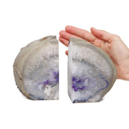 2.19kg Natural Agate Tealight Holder Pair J1786 | Himalayan Salt Factory