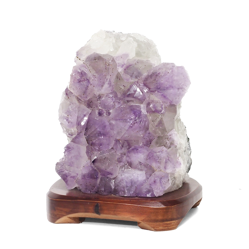 3.66kg Amethyst Crystal Lamp with Timber Base DK379 3 3.66kg Amethyst Crystal Lamp DK379 | Himalayan Salt Factory