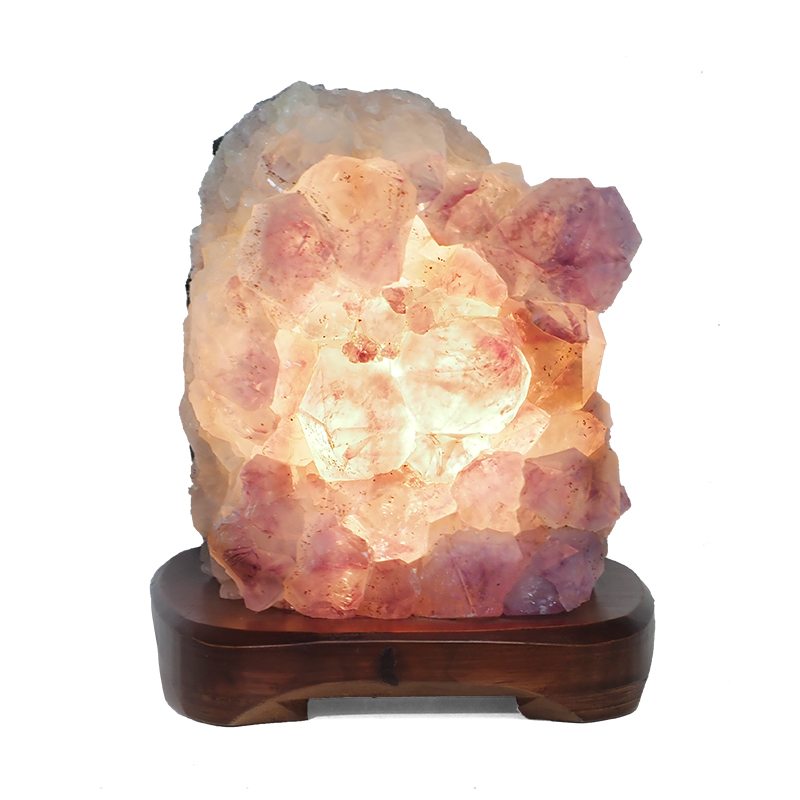 3.66kg Amethyst Crystal Lamp with Timber Base DK379 4 3.66kg Amethyst Crystal Lamp DK379 | Himalayan Salt Factory