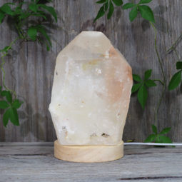1.80kg Large Natural Clear Quartz Point Lamp on LED Base Small DK293 | Himalayan Salt Factory