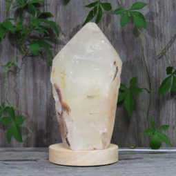 1.86kg Large Natural Clear Quartz Point Lamp on LED Base Small DK294 | Himalayan Salt Factory