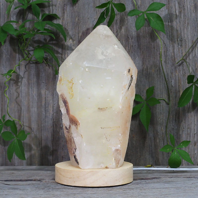 1.86kg Large Natural Clear Quartz Point Lamp on LED Base Large DK294 3 1.86kg Large Natural Clear Quartz Point Lamp on LED Base Small DK294 | Himalayan Salt Factory