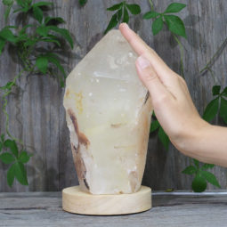 1.86kg Large Natural Clear Quartz Point Lamp on LED Base Large DK294 13 1.86kg Large Natural Clear Quartz Point Lamp on LED Base Small DK294 | Himalayan Salt Factory