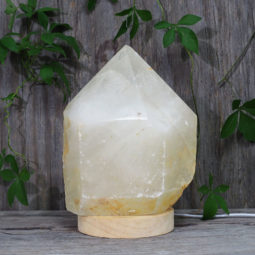 2.94kg Large Natural Clear Quartz Point Lamp on LED Base Large DK300 | Himalayan Salt Factory