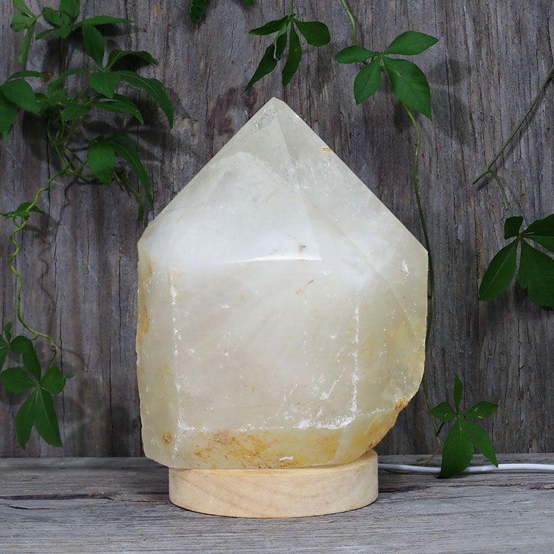 2.94kg Large Natural Clear Quartz Point Lamp on LED Base Large DK300 3 2.94kg Large Natural Clear Quartz Point Lamp on LED Base Large DK300 | Himalayan Salt Factory