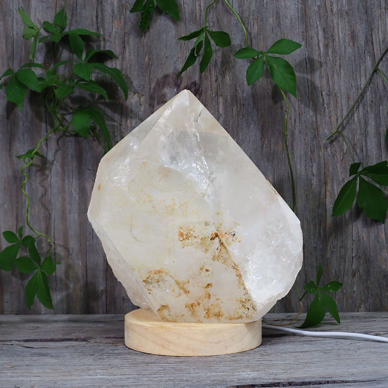 2.81kg Large Natural Clear Quartz Point Lamp on LED Base Large DK303 3 2.81kg Large Natural Clear Quartz Point Lamp on LED Base Large DK303 | Himalayan Salt Factory