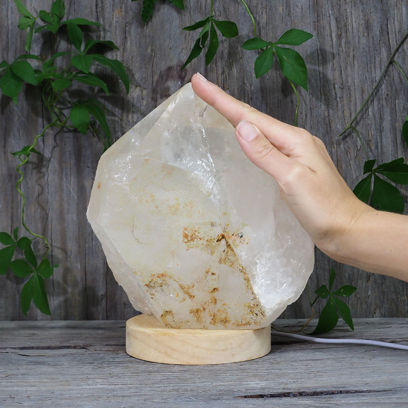2.81kg Large Natural Clear Quartz Point Lamp on LED Base Large DK303 5 2.81kg Large Natural Clear Quartz Point Lamp on LED Base Large DK303 | Himalayan Salt Factory