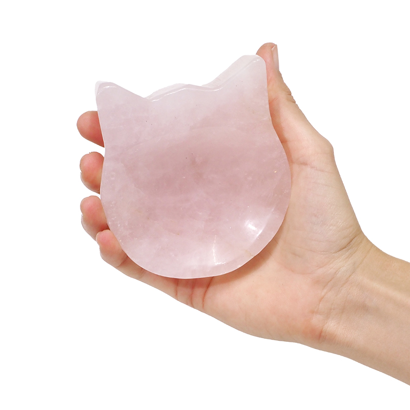 0.31kg Rose Quartz Kitty Bowl J1749 4 0.31kg Rose Quartz Bowl J1749 | Himalayan Salt Factory