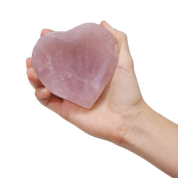 0.30kg Rose Quartz Heart Bowl J1753 | Himalayan Salt Factory