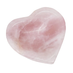 0.29kg Rose Quartz Heart Bowl J1754 | Himalayan Salt Factory