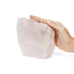 1.24kg Natural Rose Quartz Slab Self Stand J1780 | Himalayan Salt Factory