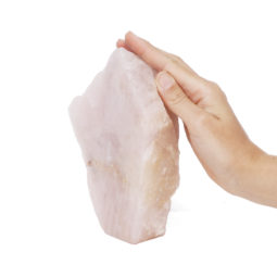 1.47kg Natural Rose Quartz Slab Self Stand J1785 | Himalayan Salt Factory