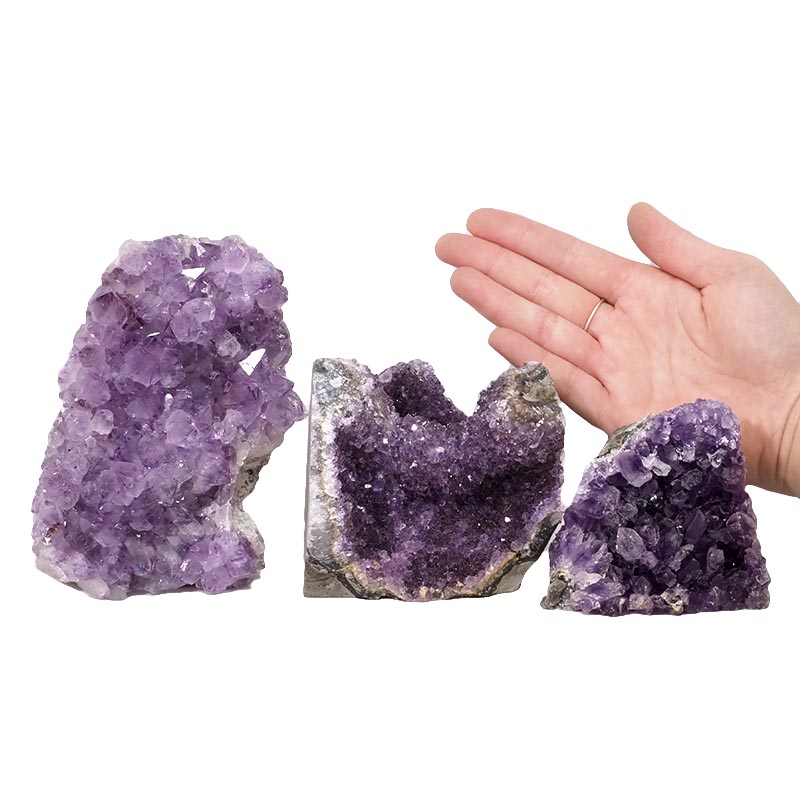 2.19kg Amethyst Crystal Geode Specimen Set 3 Pieces DN1365 4 Amethyst Crystal Geode Specimen Set DN1365 | Himalayan Salt Factory