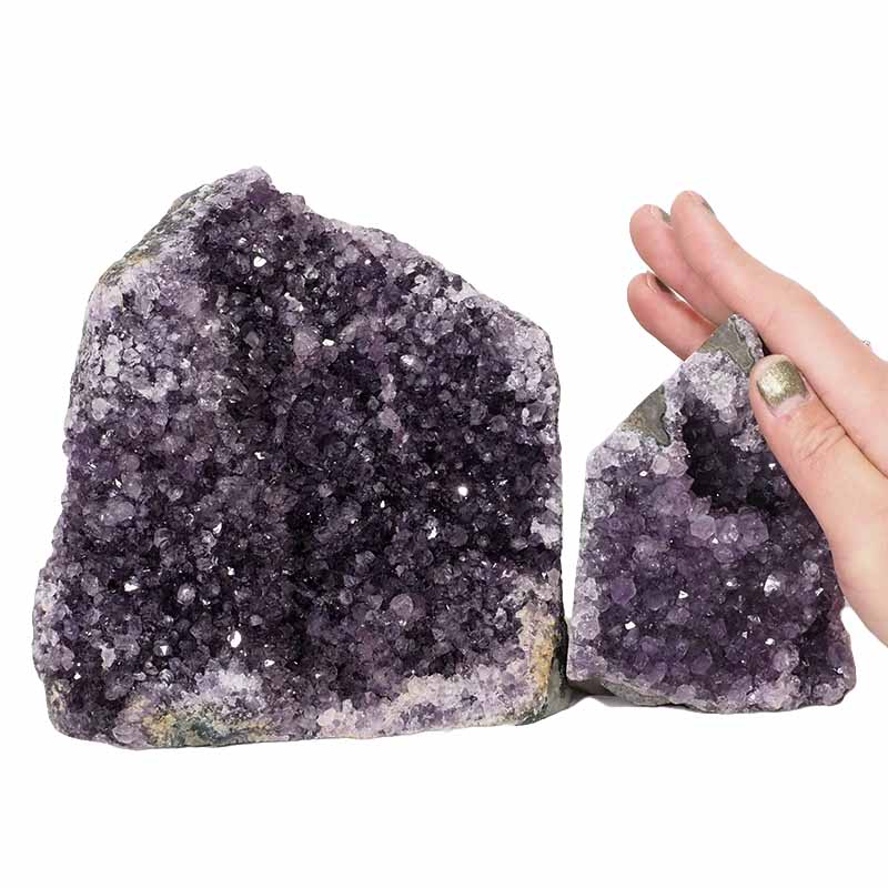 2.10kg Amethyst Crystal Geode Specimen Set 2 Pieces DN1369 4 Amethyst Crystal Geode Specimen Set DN1369 | Himalayan Salt Factory