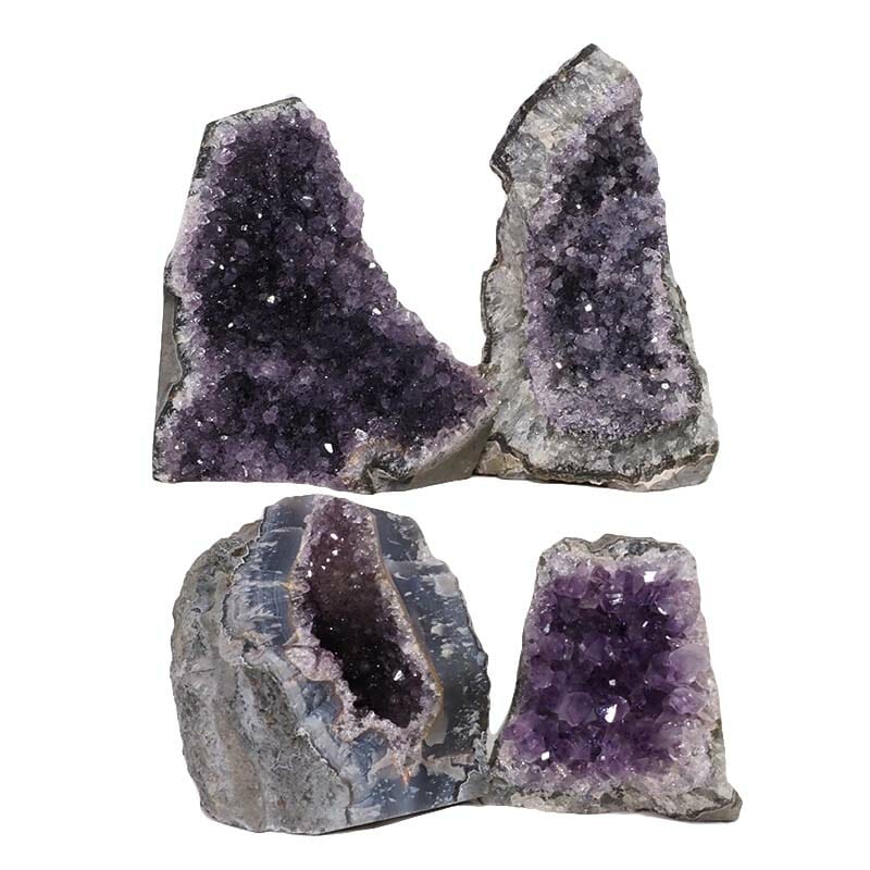 2.23kg Amethyst Crystal Geode Specimen Set 4 Pieces DN1388 3 Amethyst Crystal Geode Specimen Set DN1388 | Himalayan Salt Factory