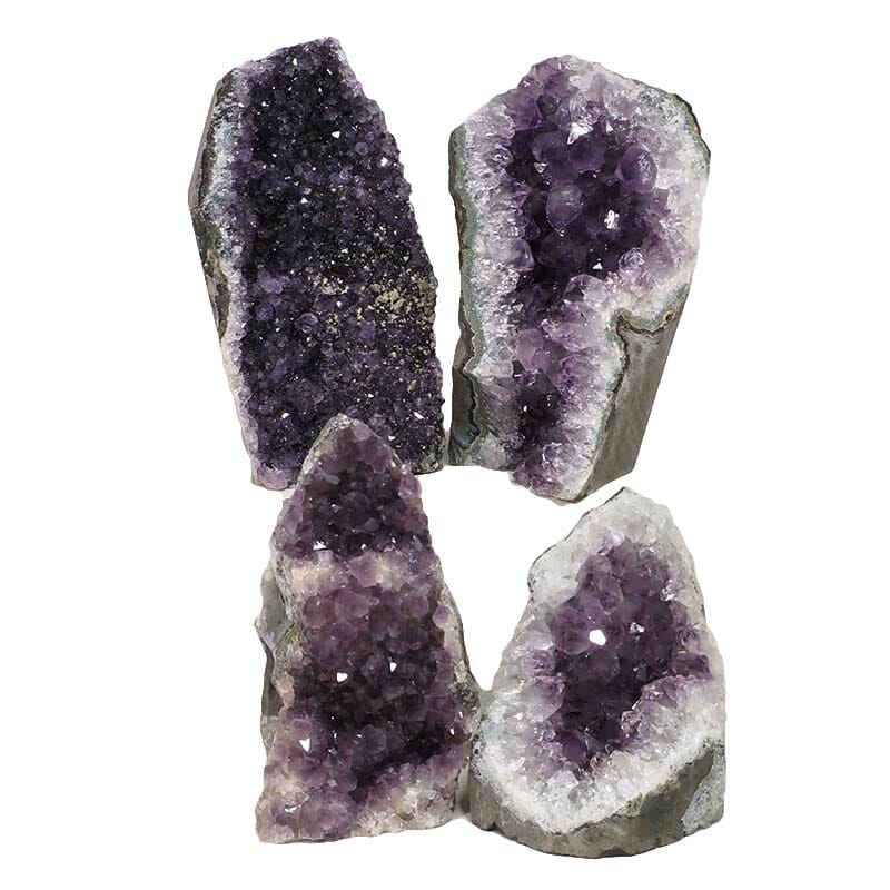 2.15kg Amethyst Crystal Geode Specimen Set 4 Pieces DN1389 3 Amethyst Crystal Geode Specimen Set DN1389 | Himalayan Salt Factory