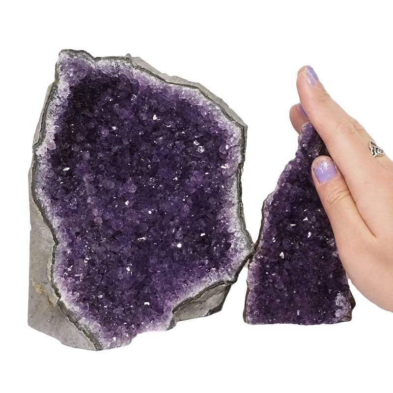 2.07kg Amethyst Crystal Geode Specimen Set 2 Pieces DN1392 4 Amethyst Crystal Geode Specimen Set DN1392 | Himalayan Salt Factory