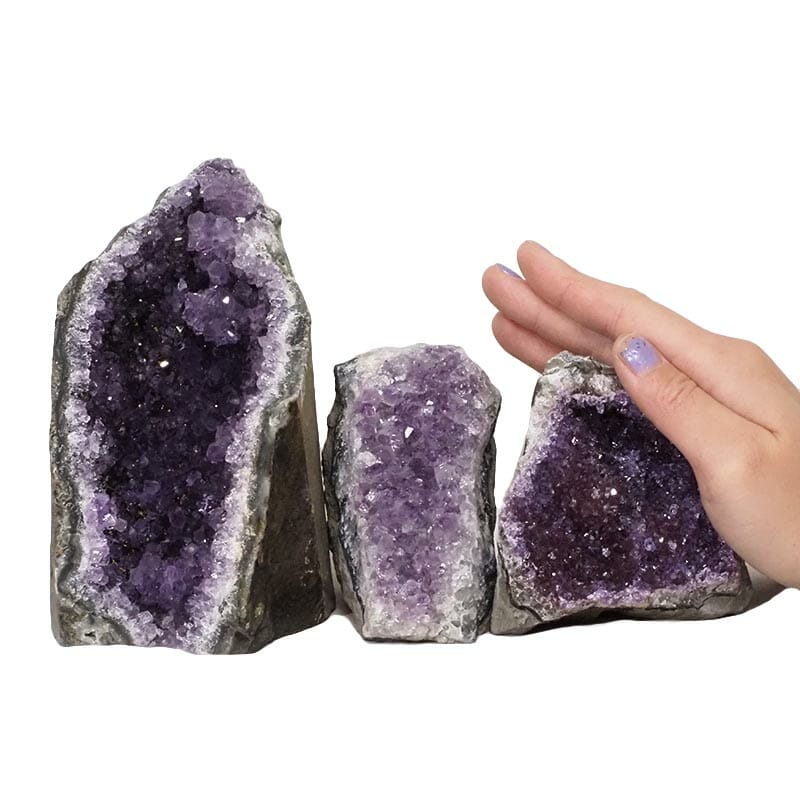 2.25kg Amethyst Crystal Geode Specimen Set 3 Pieces DN1406 4 Amethyst Crystal Geode Specimen Set DN1406 | Himalayan Salt Factory