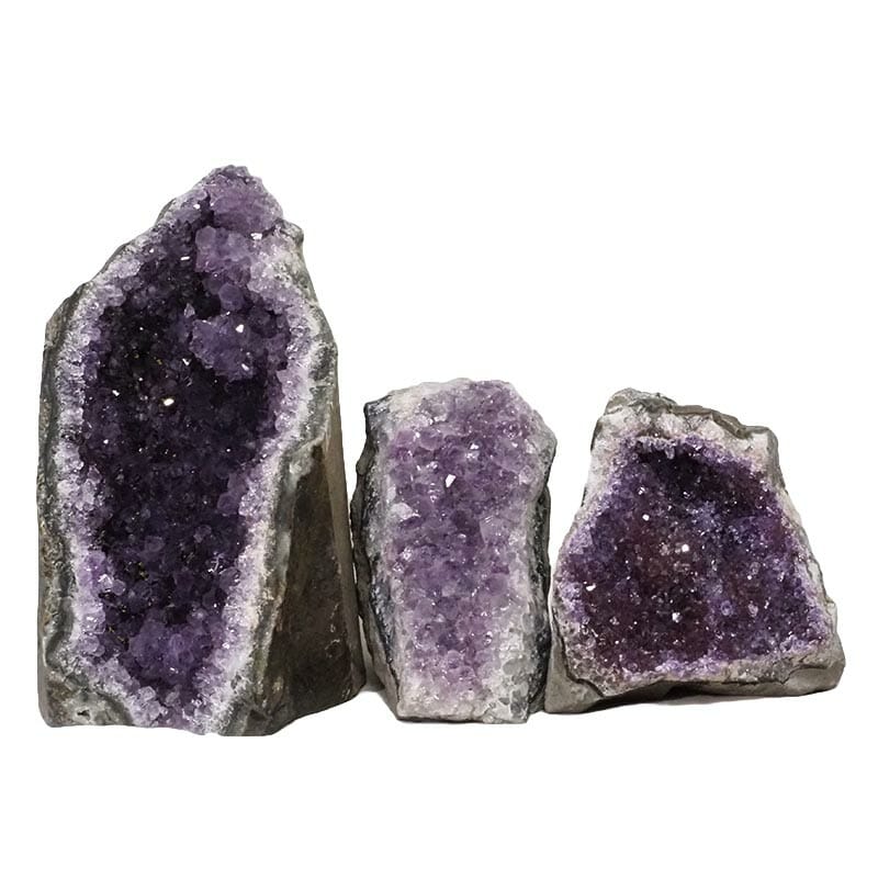 2.25kg Amethyst Crystal Geode Specimen Set 3 Pieces DN1406 3 Amethyst Crystal Geode Specimen Set DN1406 | Himalayan Salt Factory