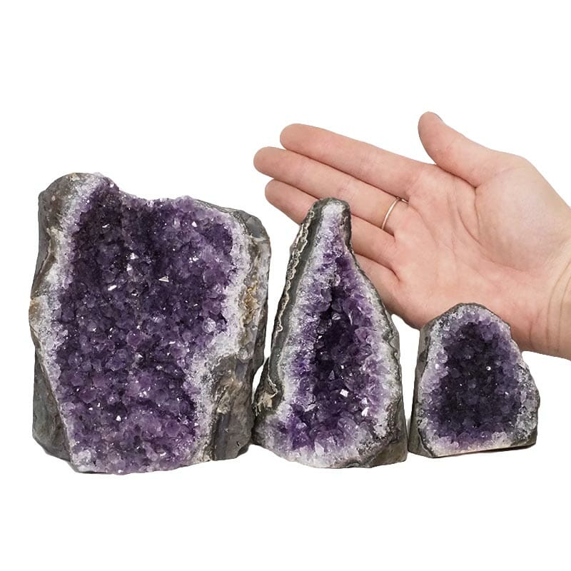 2.03kg Amethyst Crystal Geode Specimen Set 3 Pieces DN1408 4 Amethyst Crystal Geode Specimen Set DN1408 | Himalayan Salt Factory