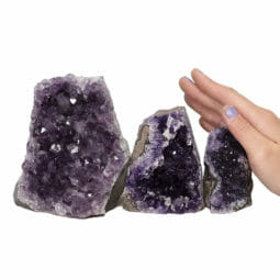 2.04kg Amethyst Crystal Geode Specimen Set 3 Pieces DN1412 5 Amethyst Crystal Geode Specimen Set DN1412 | Himalayan Salt Factory